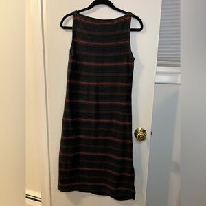 Lauren Ralph Lauren Black and Red Striped Midi Dress
